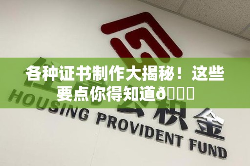 南安各种证书制作大揭秘！这些要点你得知道😎
